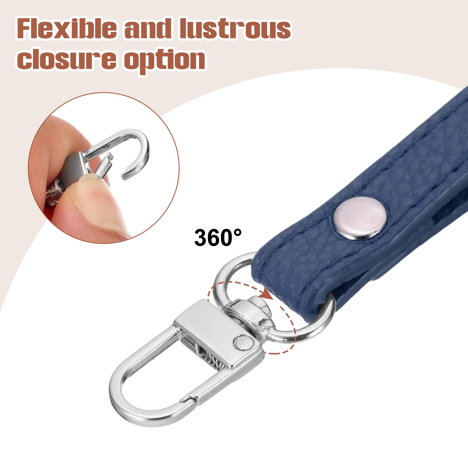 Leather Wristlet Strap, PU Leather Wristlet Keychain Strap Dark Blue