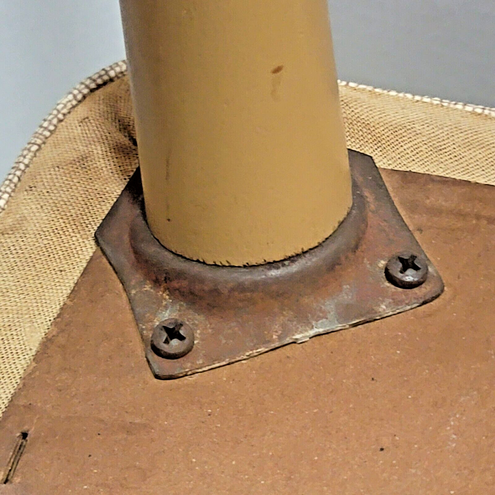 Vintage Beige Vinyl Sewing Seat Hassock Ottoman w/Storage