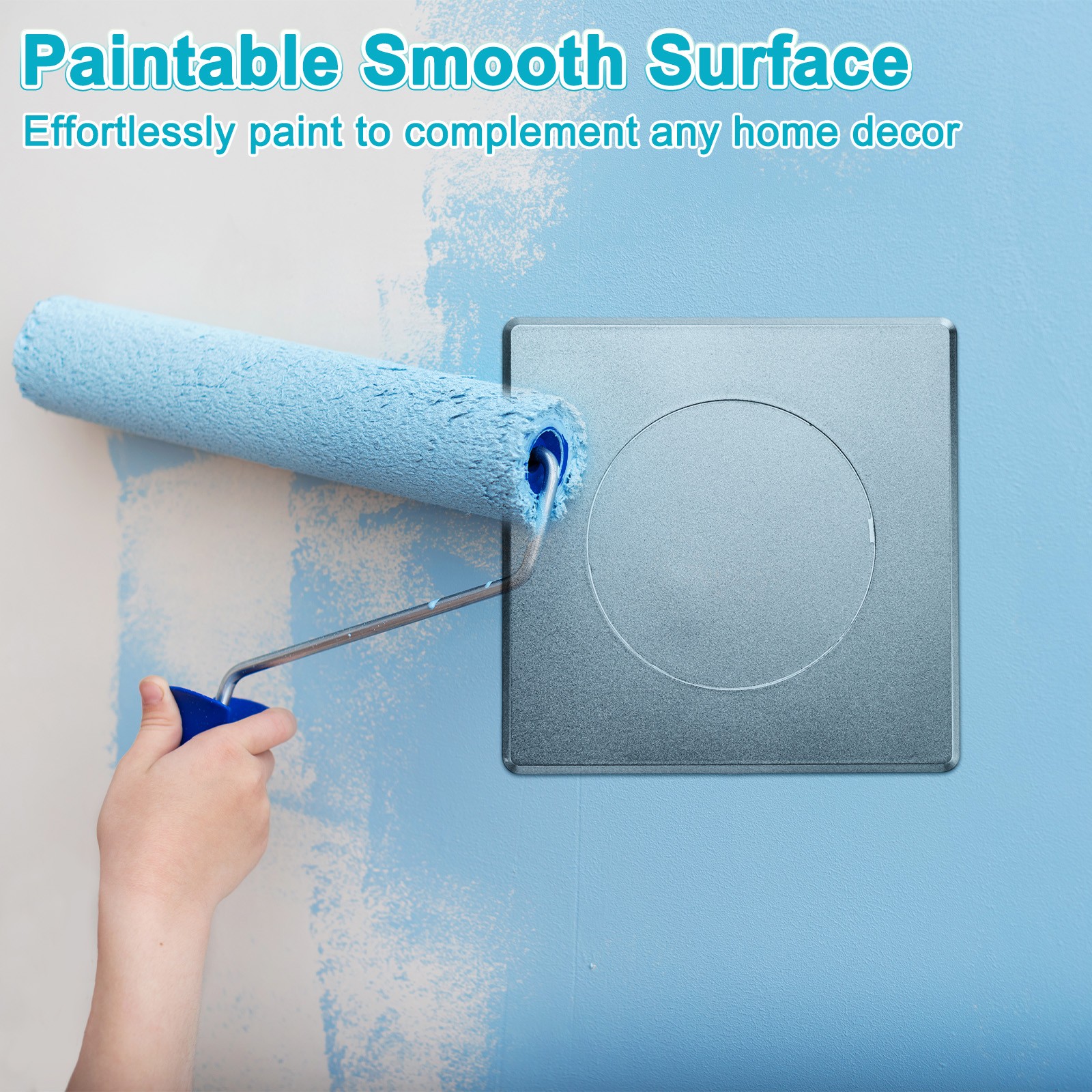 1-Pack Access Panel for Drywall, 4x4" Plastic Removable [Grey, Round]