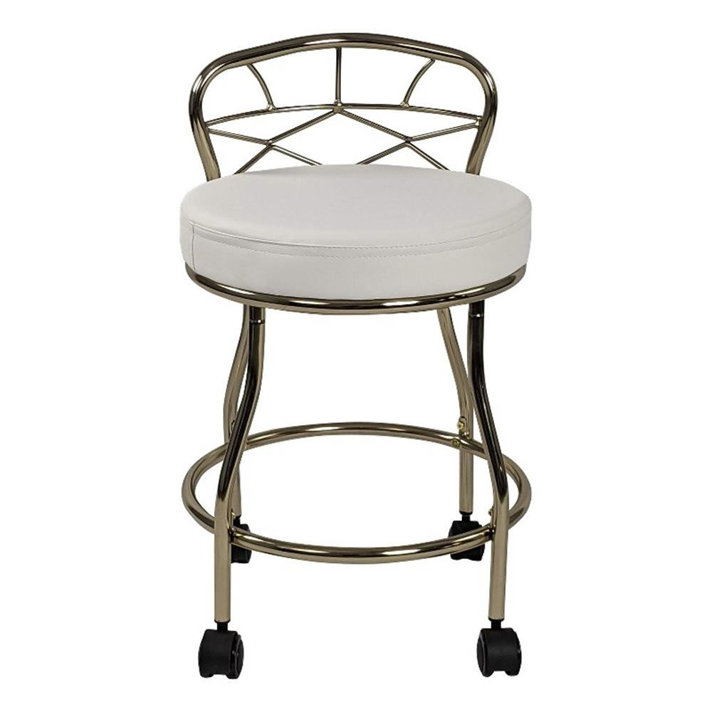 Carolina Classics Diana X-Back Vanity Bench with Casters in Gold