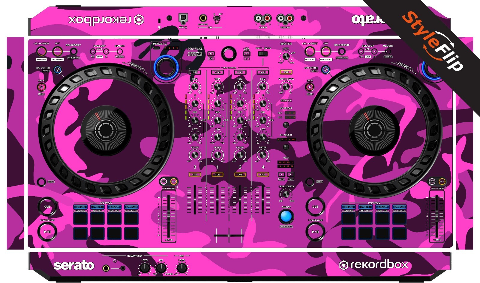 Pioneer DDJ-FLX6 Skin | Pink Camo | Protective Decal | StyleFlip Skins