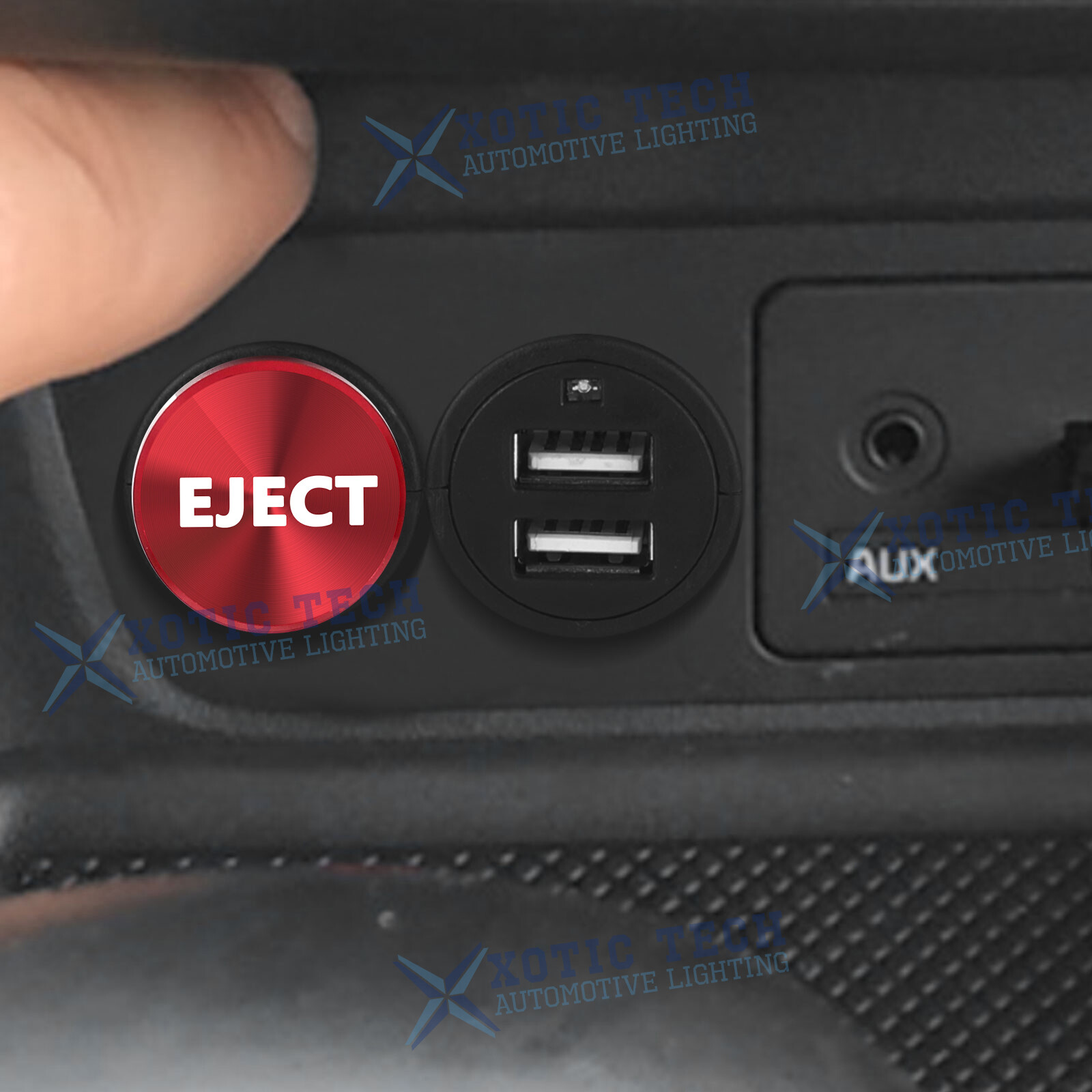 Universal Interior Aluminum Alloy Eject Button Cigarette Lighter Switch Decor