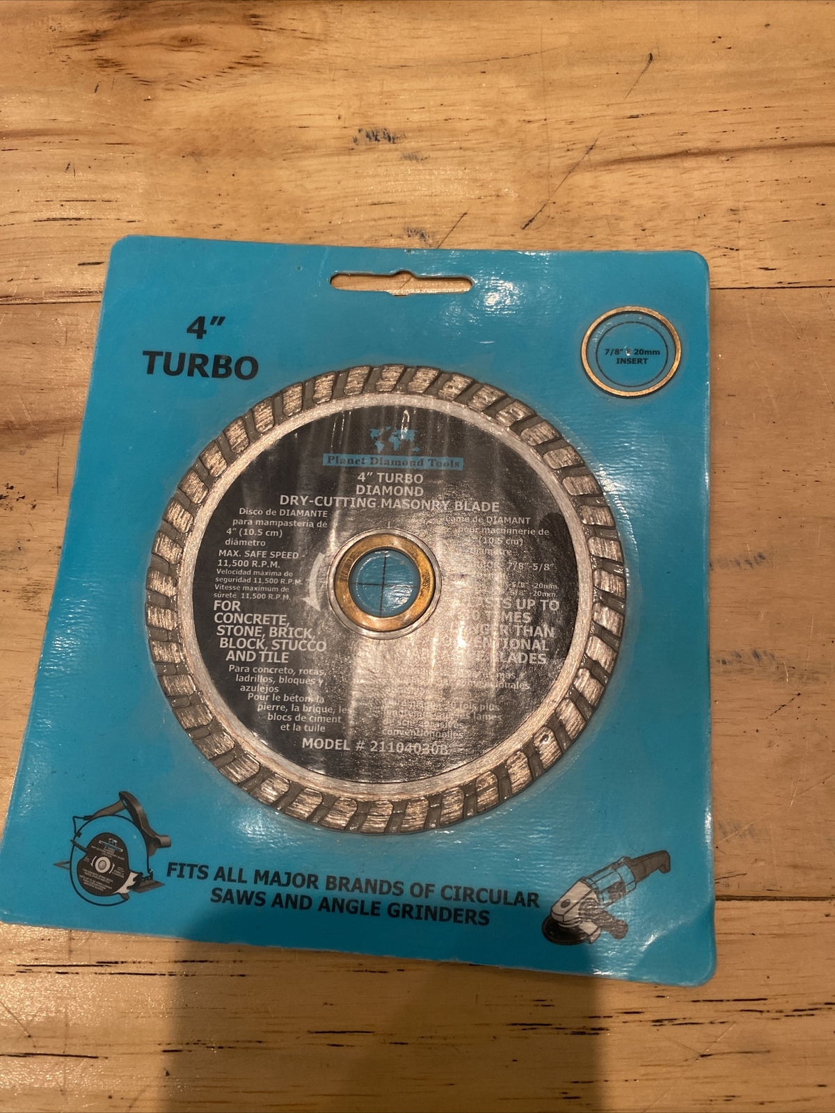 Turbo Diamond 4" Wet/Dry Cutting Masonry Blade Model 21104030B Vintage NOS