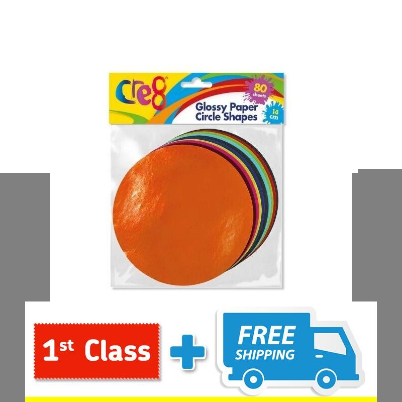 Glossy Paper Circle Shapes, 80 sheets