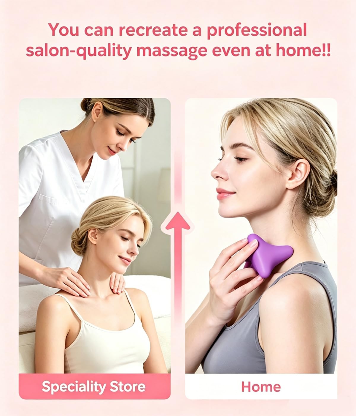 Runtlly Trigger Point Massage Tool, 3" × 2.6", Deep Tissue Manual Purple