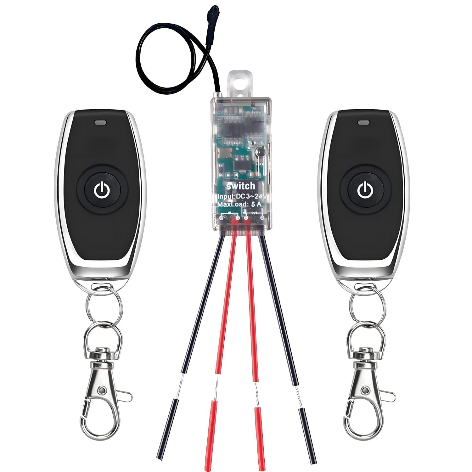 Mini Remote Control Switch,Dc 5V/12V/24V/ 5A Relay Wireless On/Off Switches With