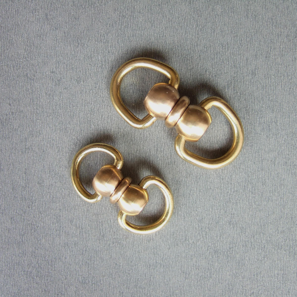 2pcs Solid Brass Double Swivel Round Eye Snap connector Leather 1/2" 13/32"