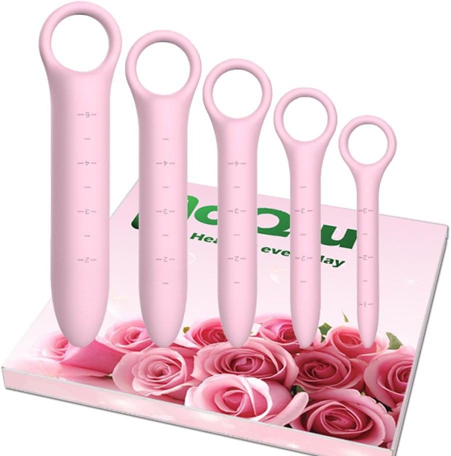 Silicone Dilators for Pelvic Floor for Women with Fine Scales, 5-Pack Pink with