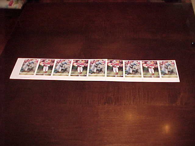 1995 Topps Football All Pro Blankback Proof Strip (9) Marshall Faulk Merton Hank