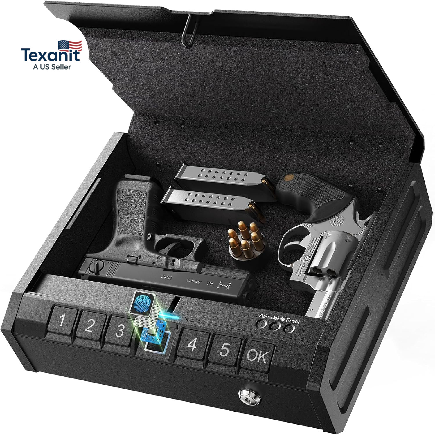 Iron SE Biometric Gun Safe – Quick Access Handgun Safe with Fingerprint & Keypad