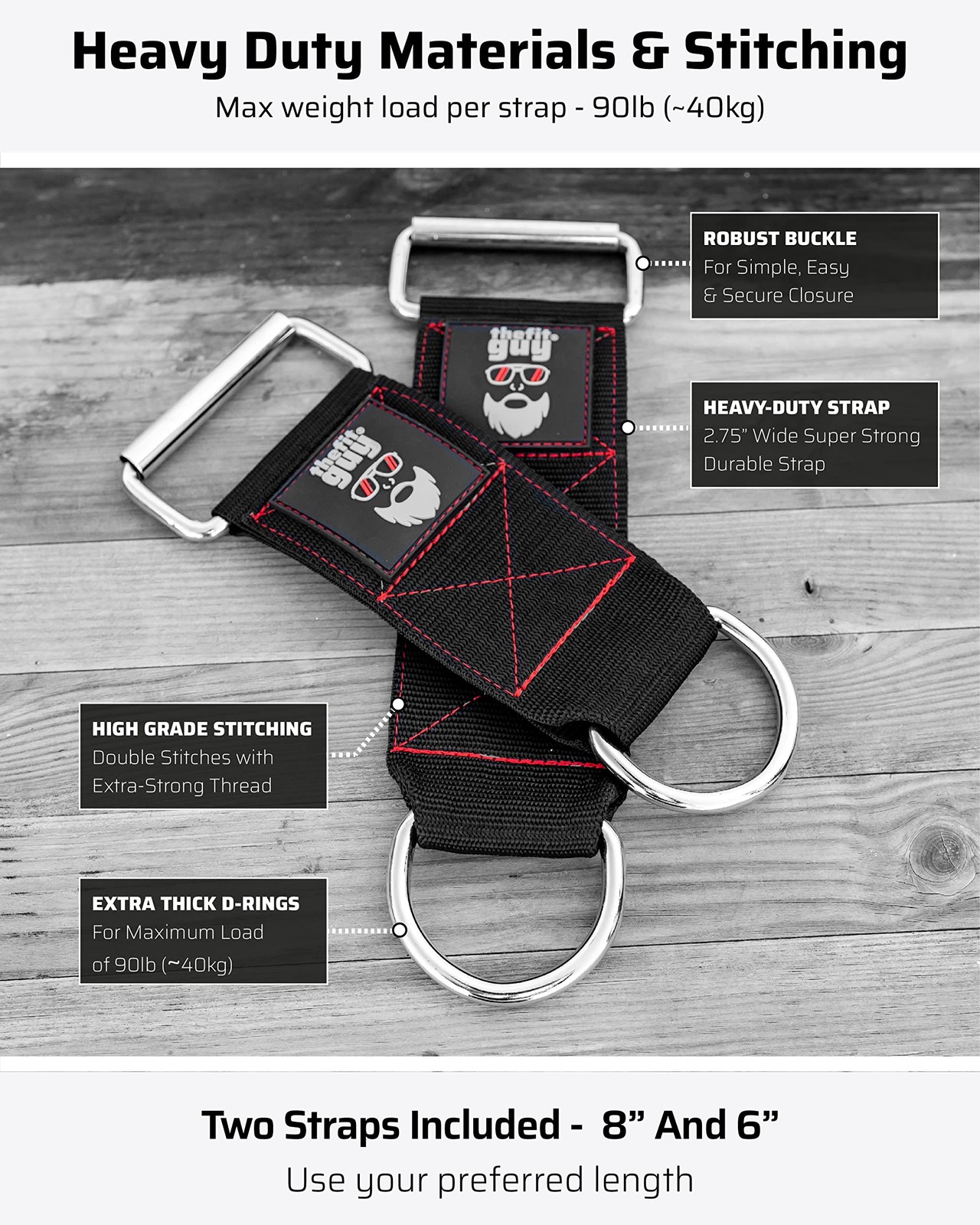 Dumbbell & Barbell Loading Straps | Attachment Straps for Dips, Pullups, Squa...