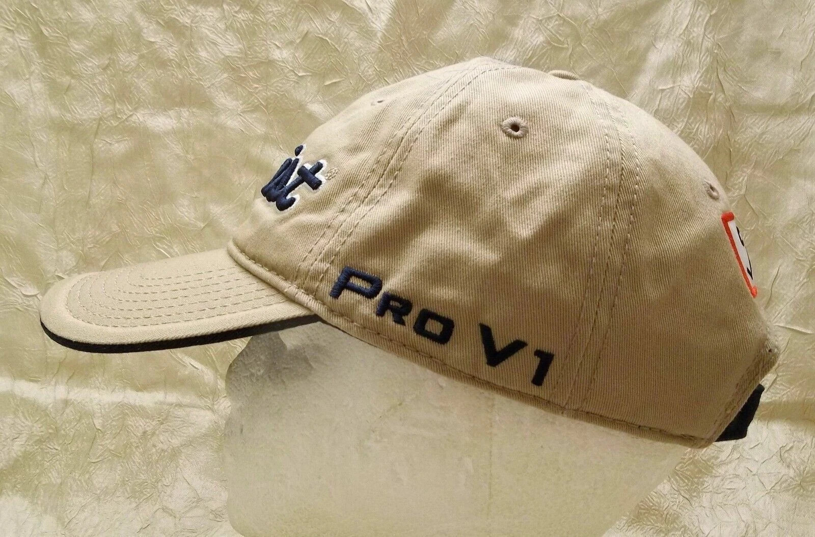 Titleist Khaki Hat with Blue Lettering Adjustable Golf Cap