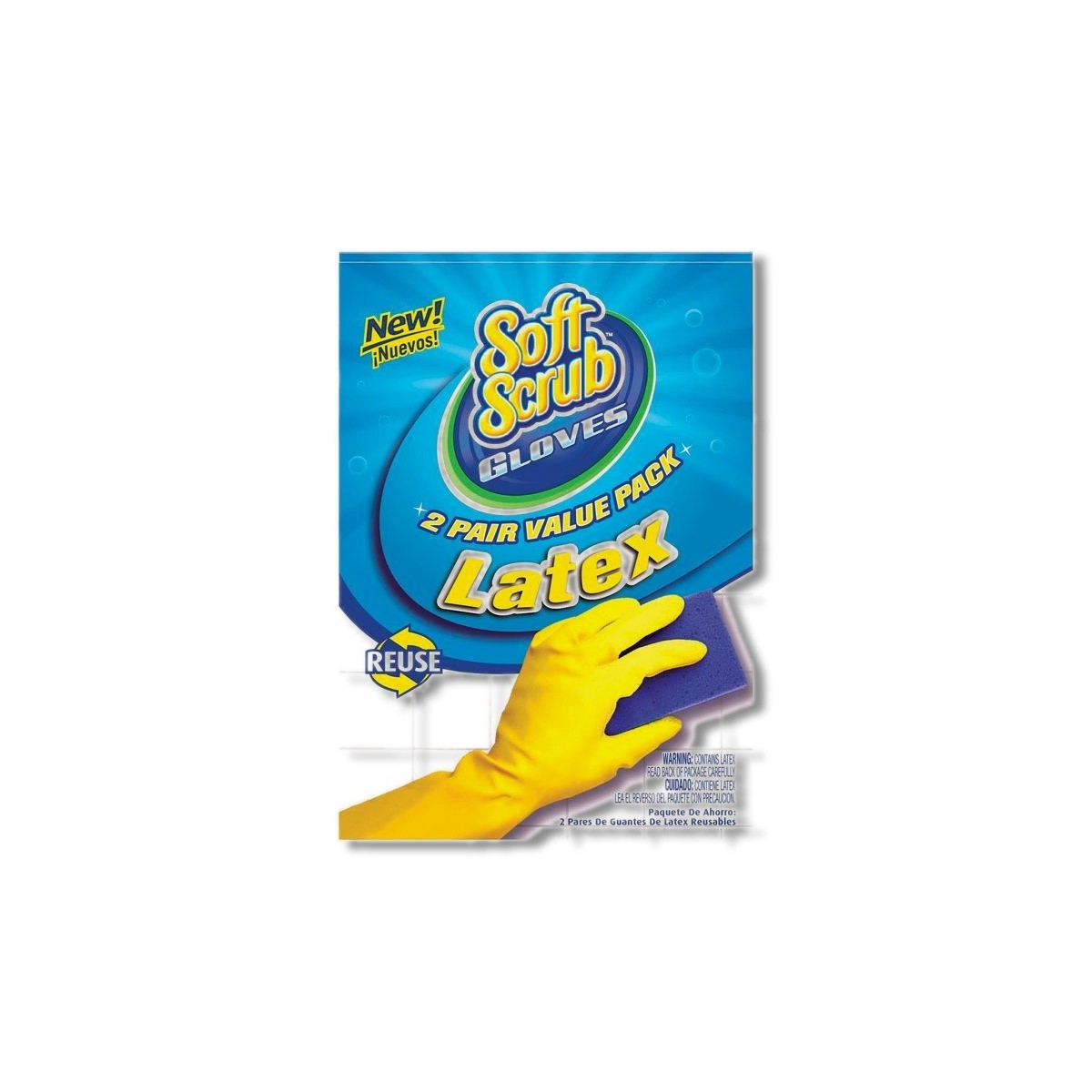 Soft Scrub Latex Cleaning Gloves XL Yellow 2 pair 12324-26 6 PK