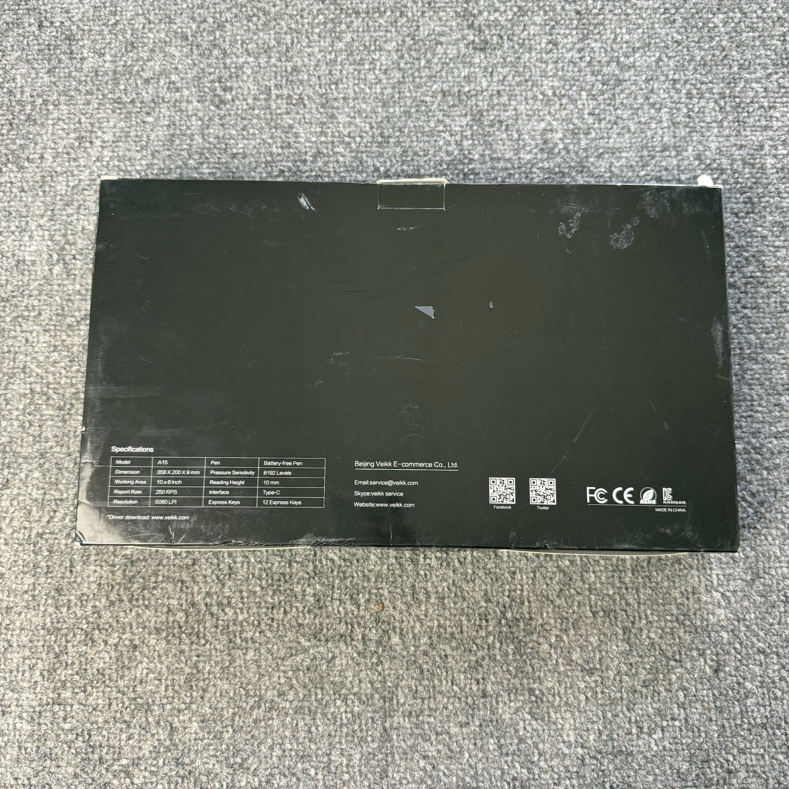 VEIKK A15 Graphics Drawing Tablet 10 x 6 Inch Digital Drawing Tablet - Open Box