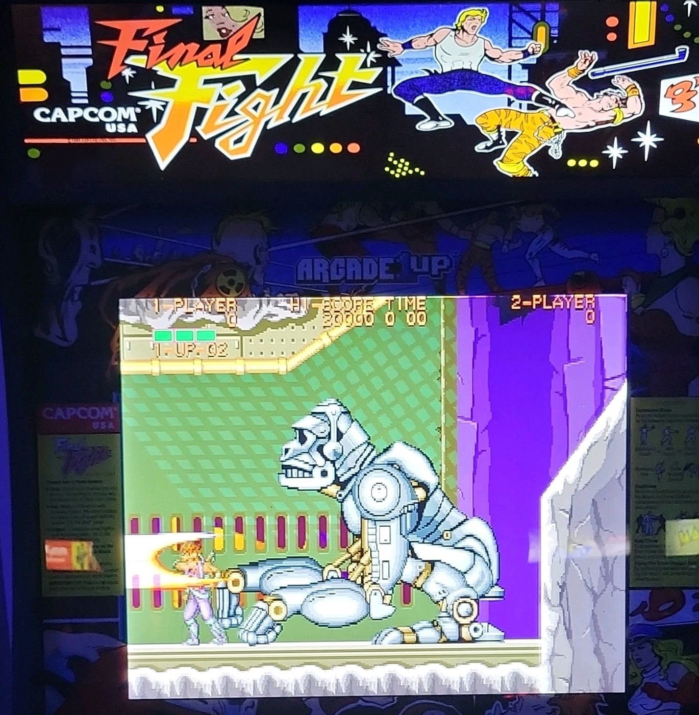 Arcade1Up Final Fight Capcom Arcade Cabinet w/ Riser - Light Up Marquee