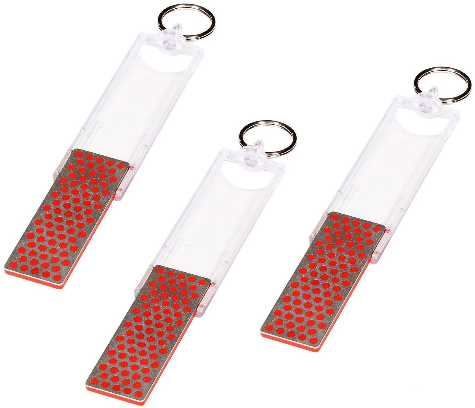 3 PACK DMT Mini-Sharp Keychain Sized Diamond Knife Sharpener Fine Grit 5 ⅝" Open