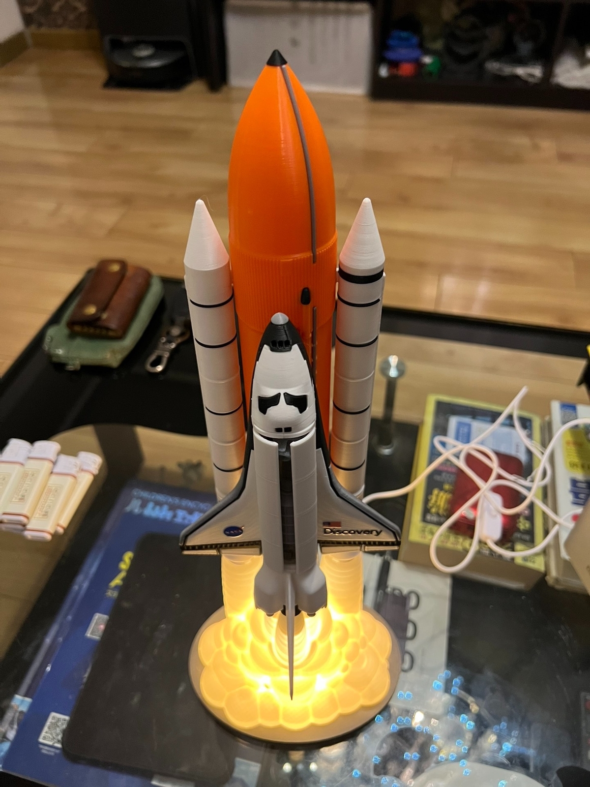 [craft] 1:200 NASA Space Shuttle Night Lamp Model Rocket Painted Finished