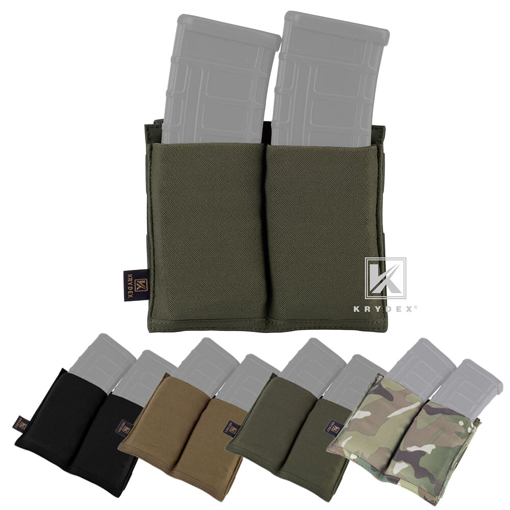 KRYDEX Double 5.56 Open Top Mag Pouch Tactical Magazine Holster Carrier MOLLE