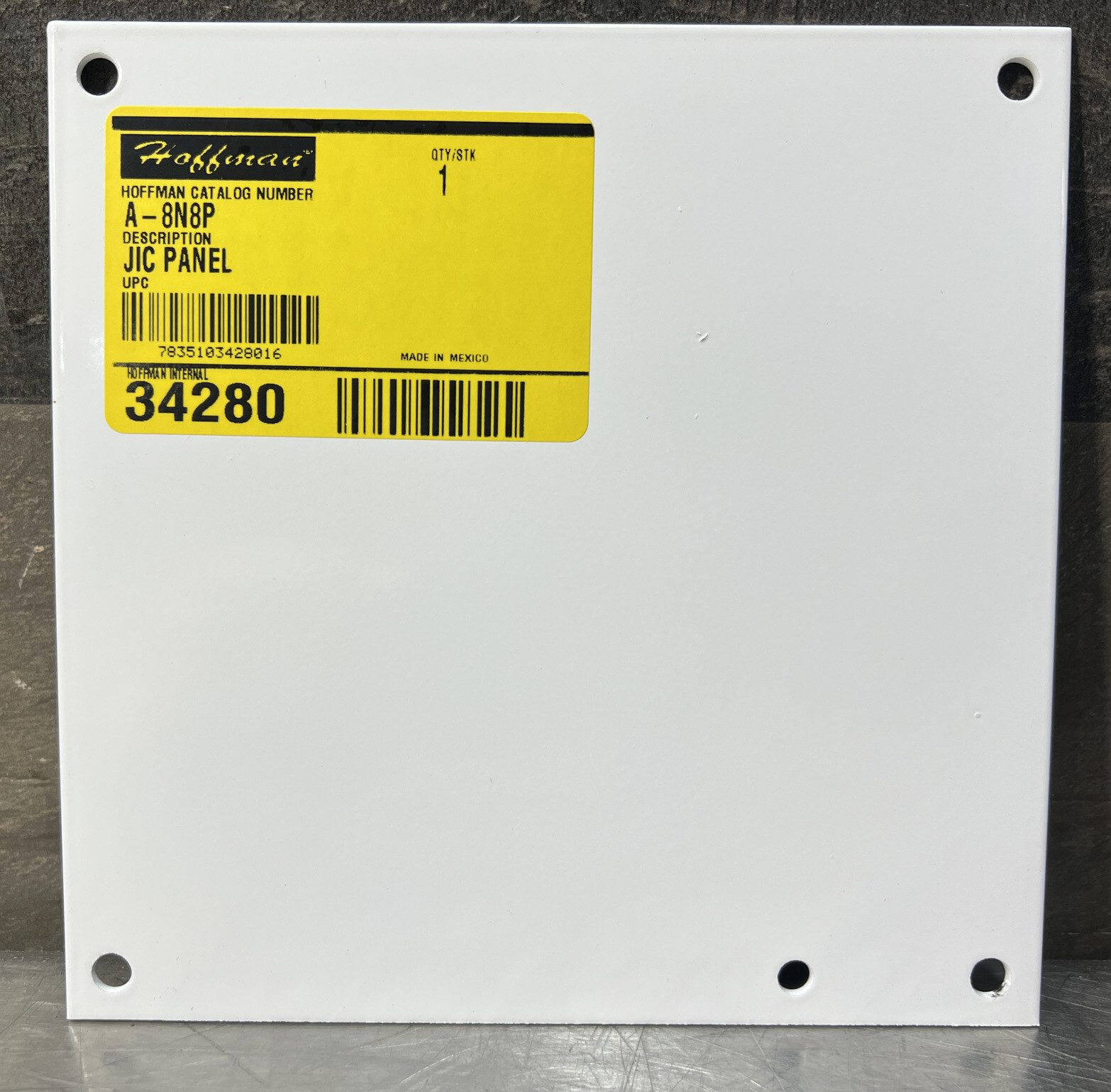 Hoffman Cover For Type-1 & 3R Enclosure 14 Gauge White Steel 6.25" x 6.25" A8N8P