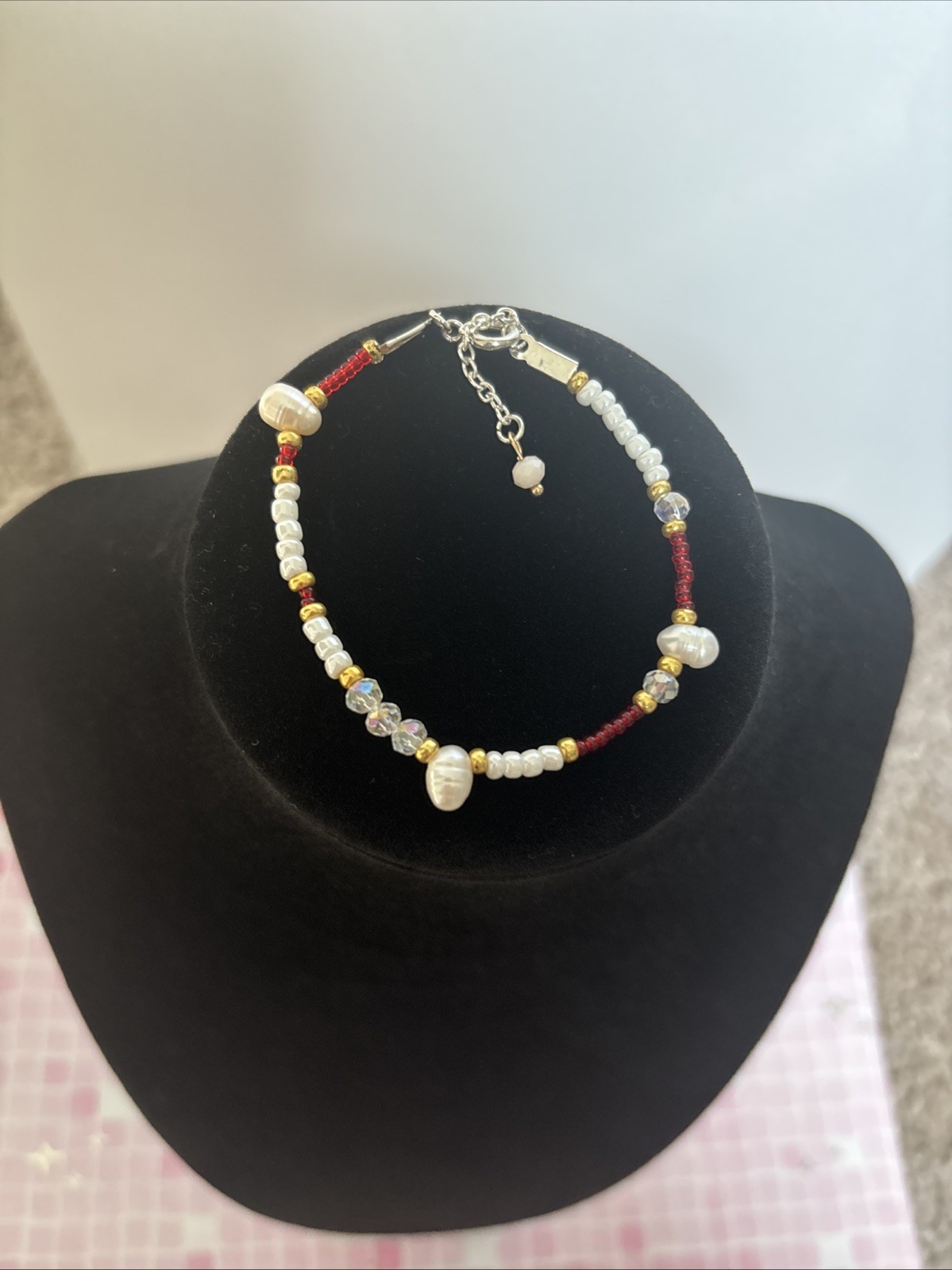 Freshwater Pearl Red Bracelet
