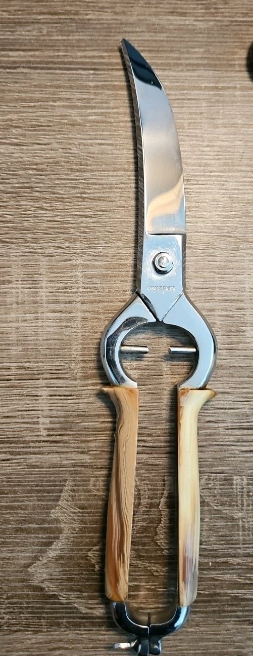 Vintage PRM Solingen Made in Germany Poultry Shears Chrome Scissors EUC