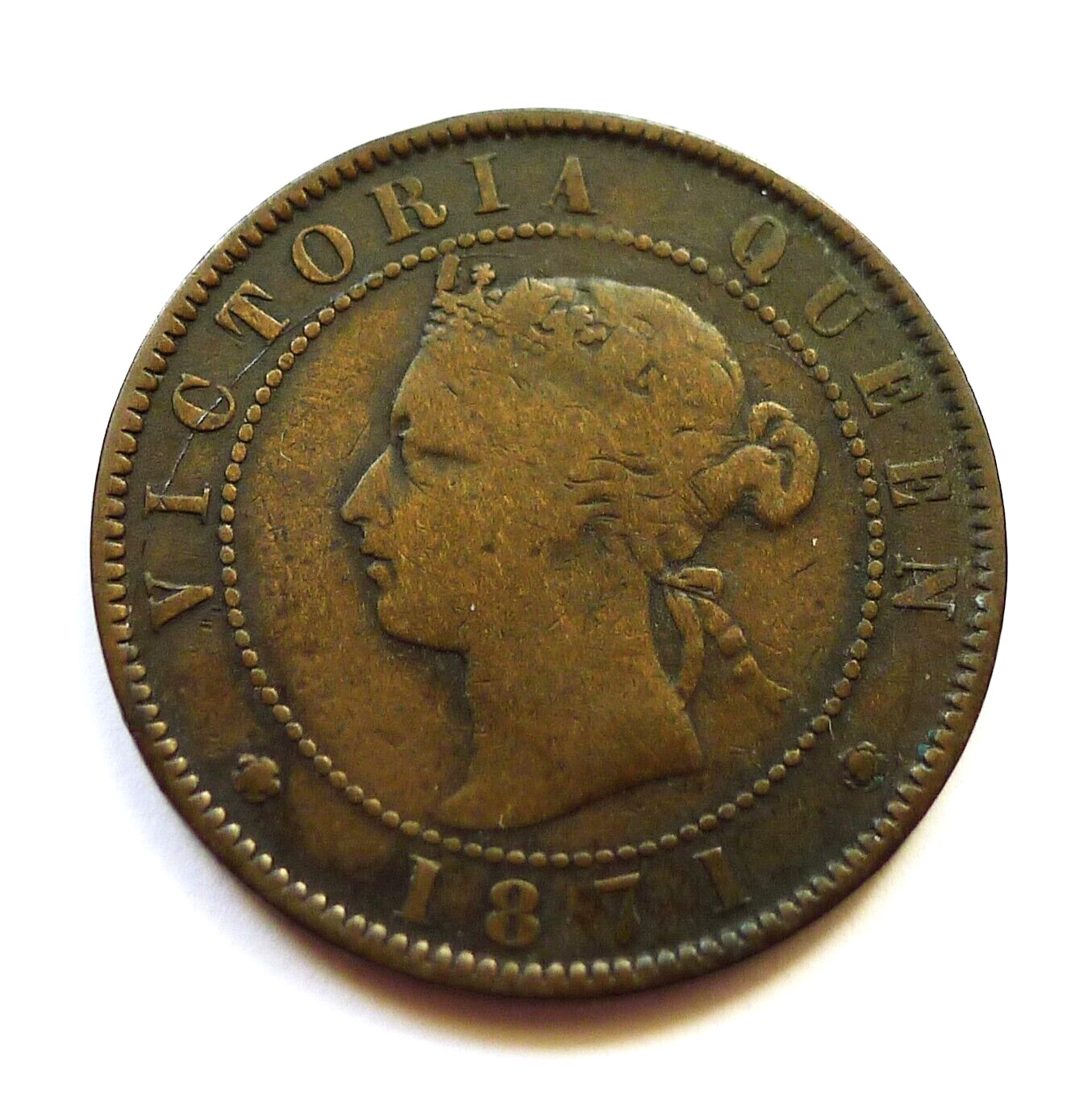 CANADA - PRINCE EDWARD ISLAND 1 CENT 1871, VICTORIA, *DIE CRACK ERROR OBV*, KM#4