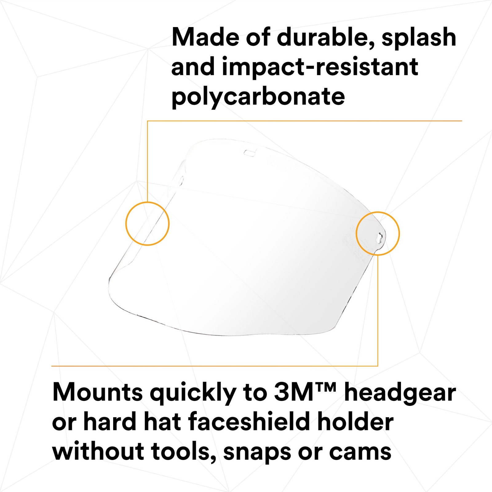3M Total Performance Polycarbonate Clear Faceshield Window WCP9682600-00000 10