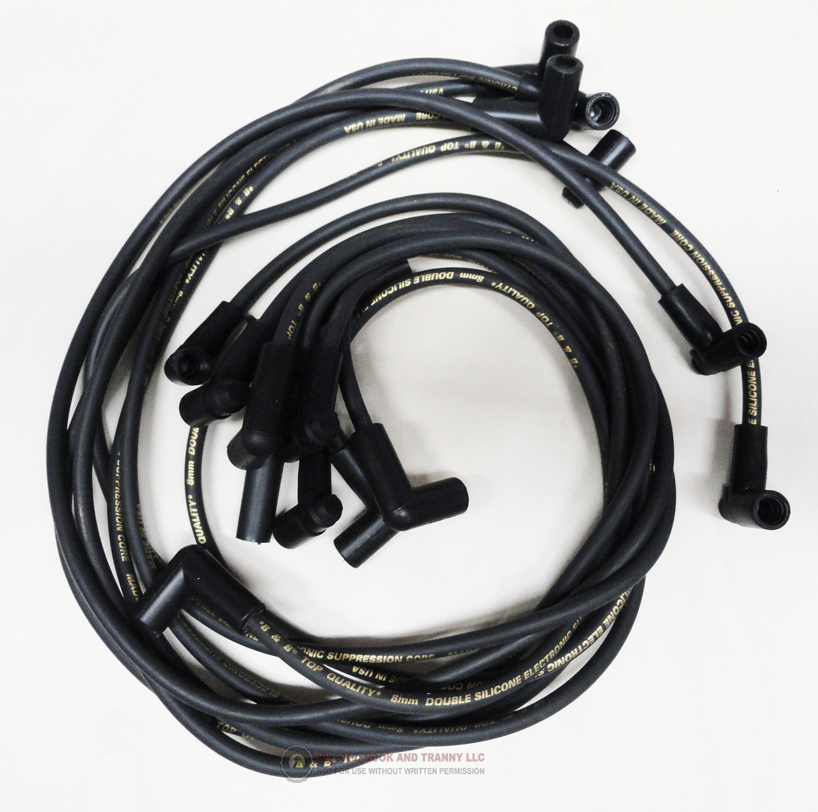 76-80 305 350 Camaro Firebird Trans Am Ignition Spark Plug Wires 8mm Black BBW
