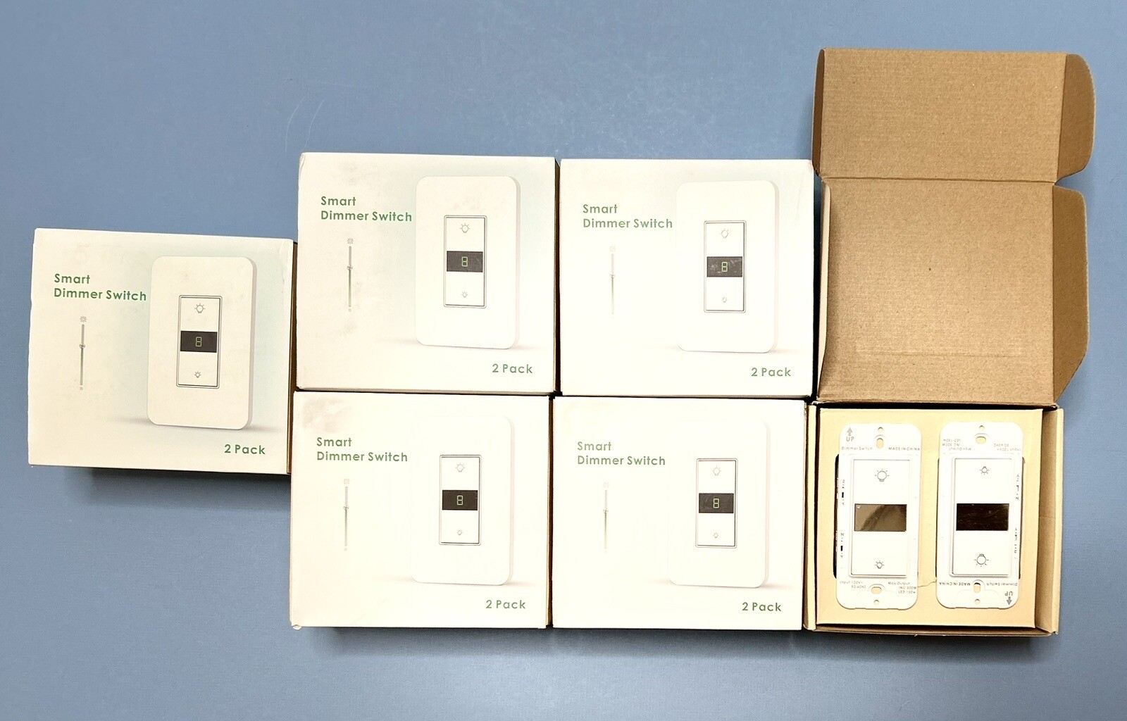 MICMI Smart Home WiFI Dimmer Light Switch - 6 Boxes -12 Total Alexa, Google Home