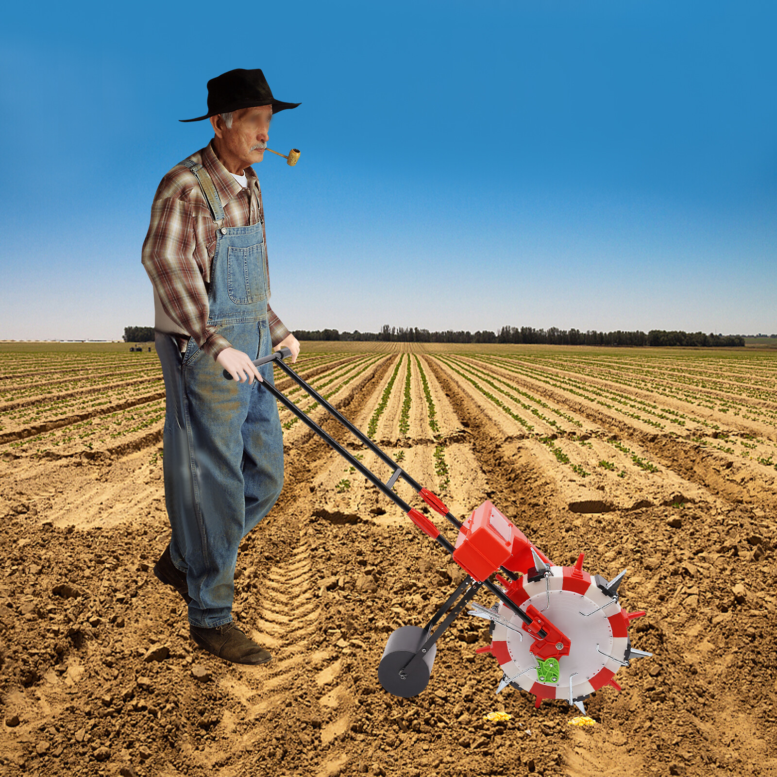 Hand-Push Roller Seeder Precision Manual Seeder Garden Seed Planter Spreader