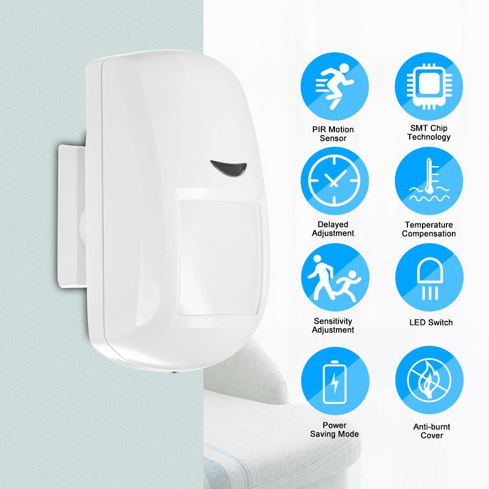 433MHZ Wireless PIR Infrared Motion Detector Sensor Home Alarm Security System