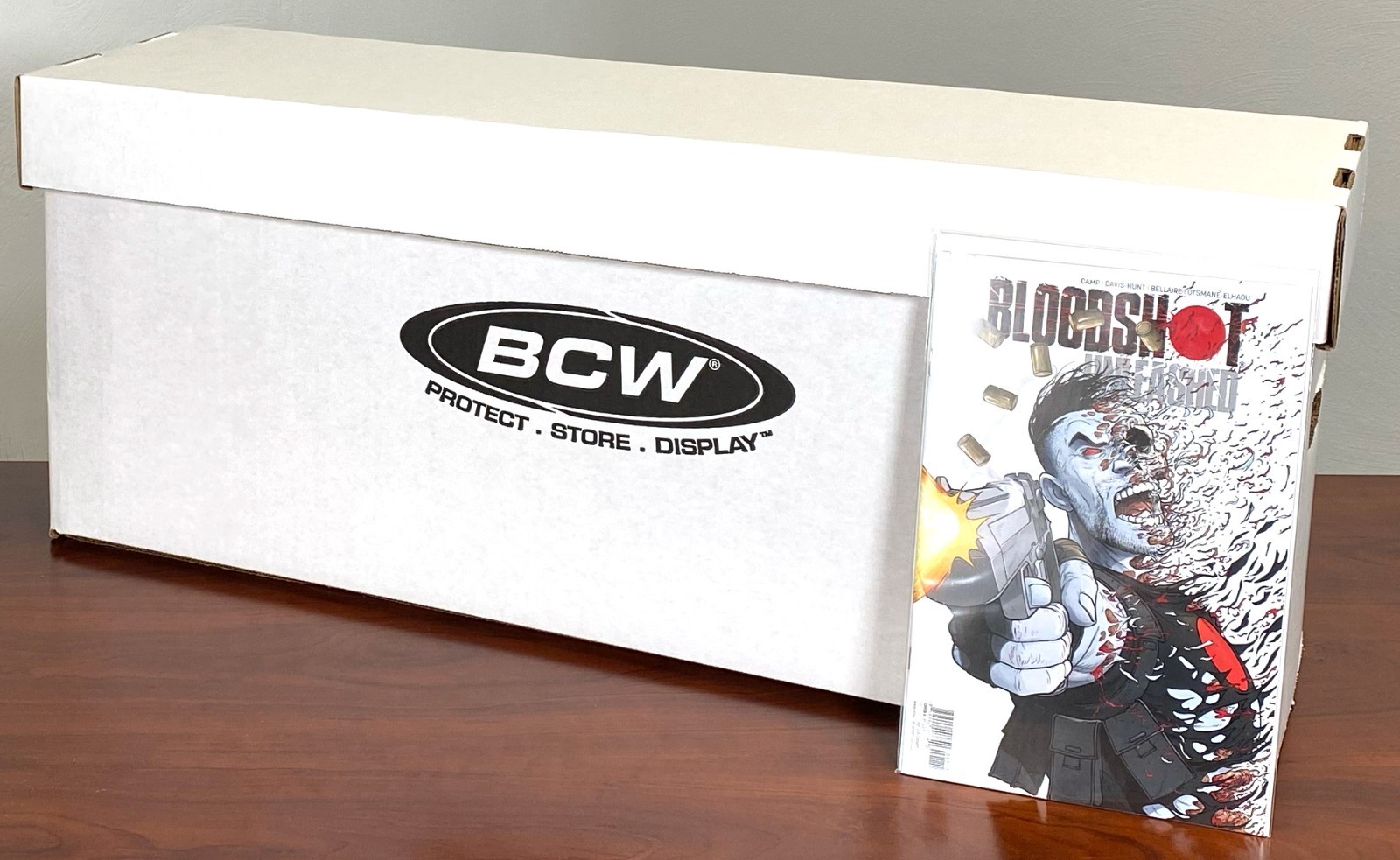 5 Long Comic Book Cardboard Storage Boxes Hold 250-300 Current /Silver + Divider