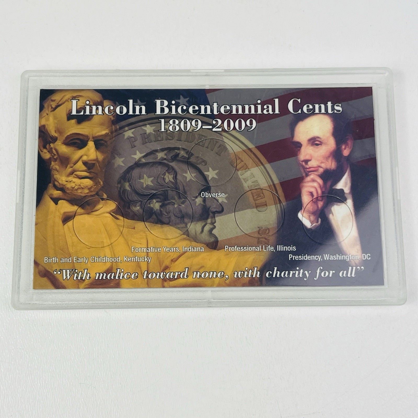 2009 Lincoln Bicentennial Cents 1809-2009 Coin Holder US Penny