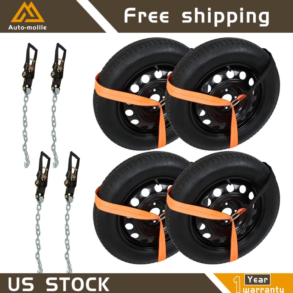 4 Pack 2 Inch × 96 Inch Tie Down Strap Heavy Loads Secure Cargo For Trucks Vans