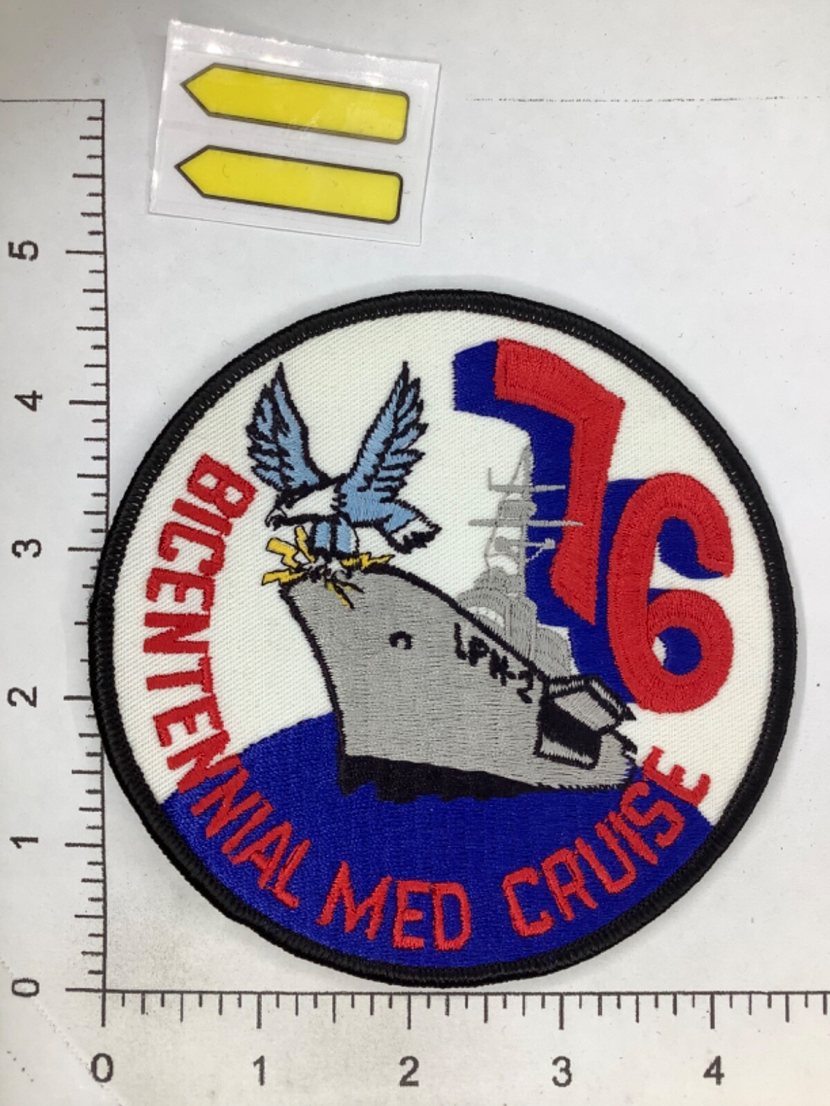 VINTAGE US NAVY USS IWO JIMA 1976 BICENTENNIAL MED CRUISE PATCH