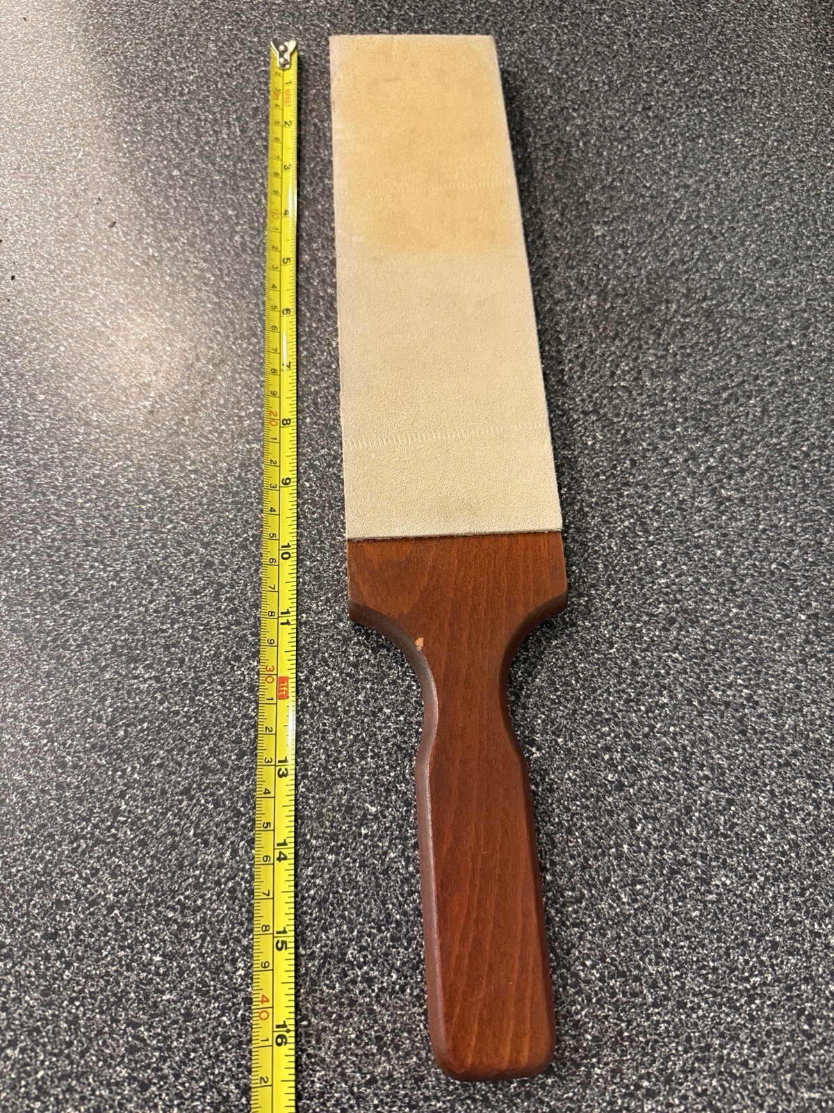 Large 16” Leather Strop Wood Paddle for Knife Sharpening