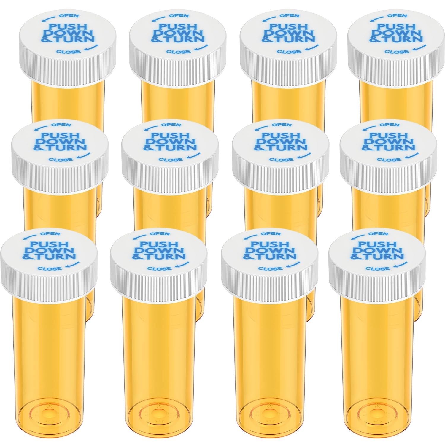 Urekt Empty Plastic Medicine Pill Bottles with 8 dram, Transparent Orange