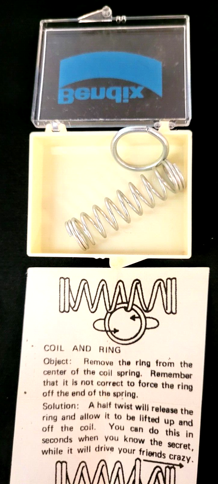 Vtg Bendix Advertising Mind Bender Brain Teaser Coil & Spring Set