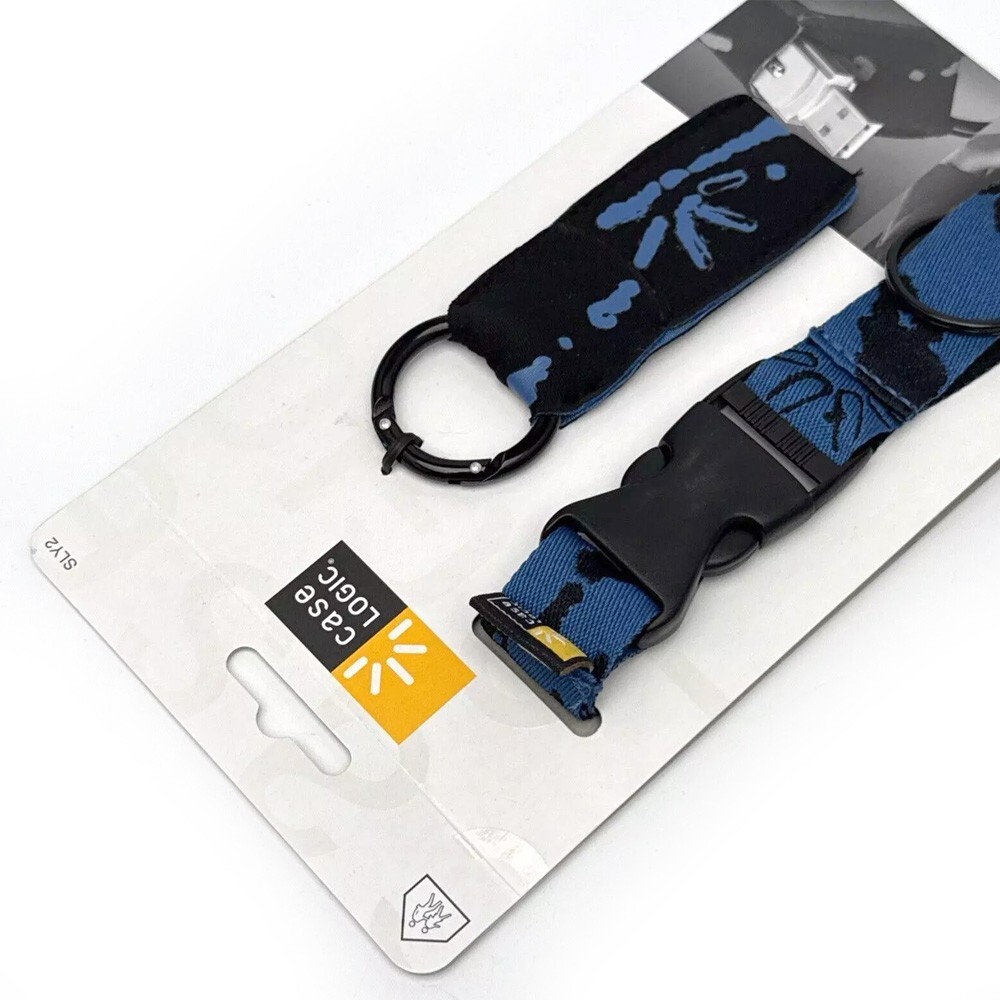 Case Logic SLY-2 Blue Neck Strap and Memory USB Thumb Drive Pouch