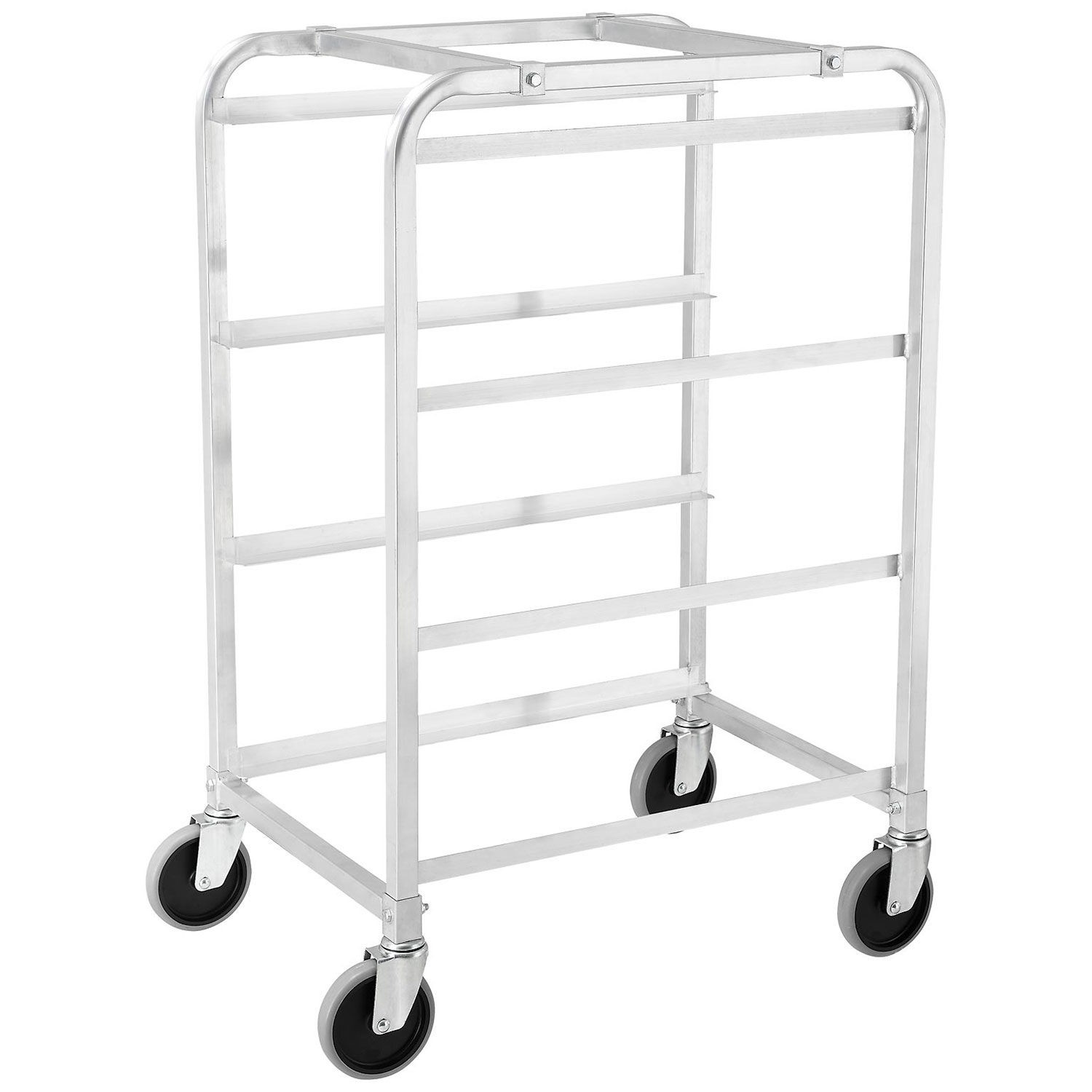 26"L x 19"W x 41"H 3 Tote Capacity UnassembledNSF Aluminum Lug Cart