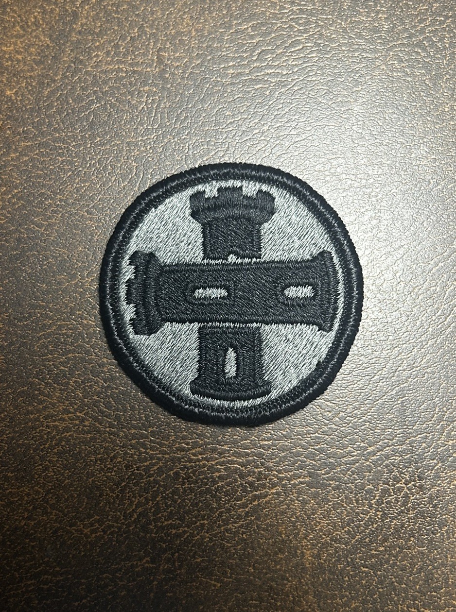 US Army 16th Engineer Brigade Subdued SSI Patch Grey Black Nice New Condition