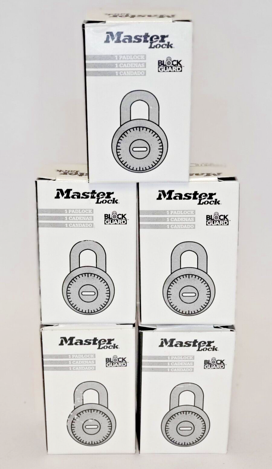 MASTER LOCK PADLOCK, STANDARD DIAL COMBINATION LOCK - LOT OF 5