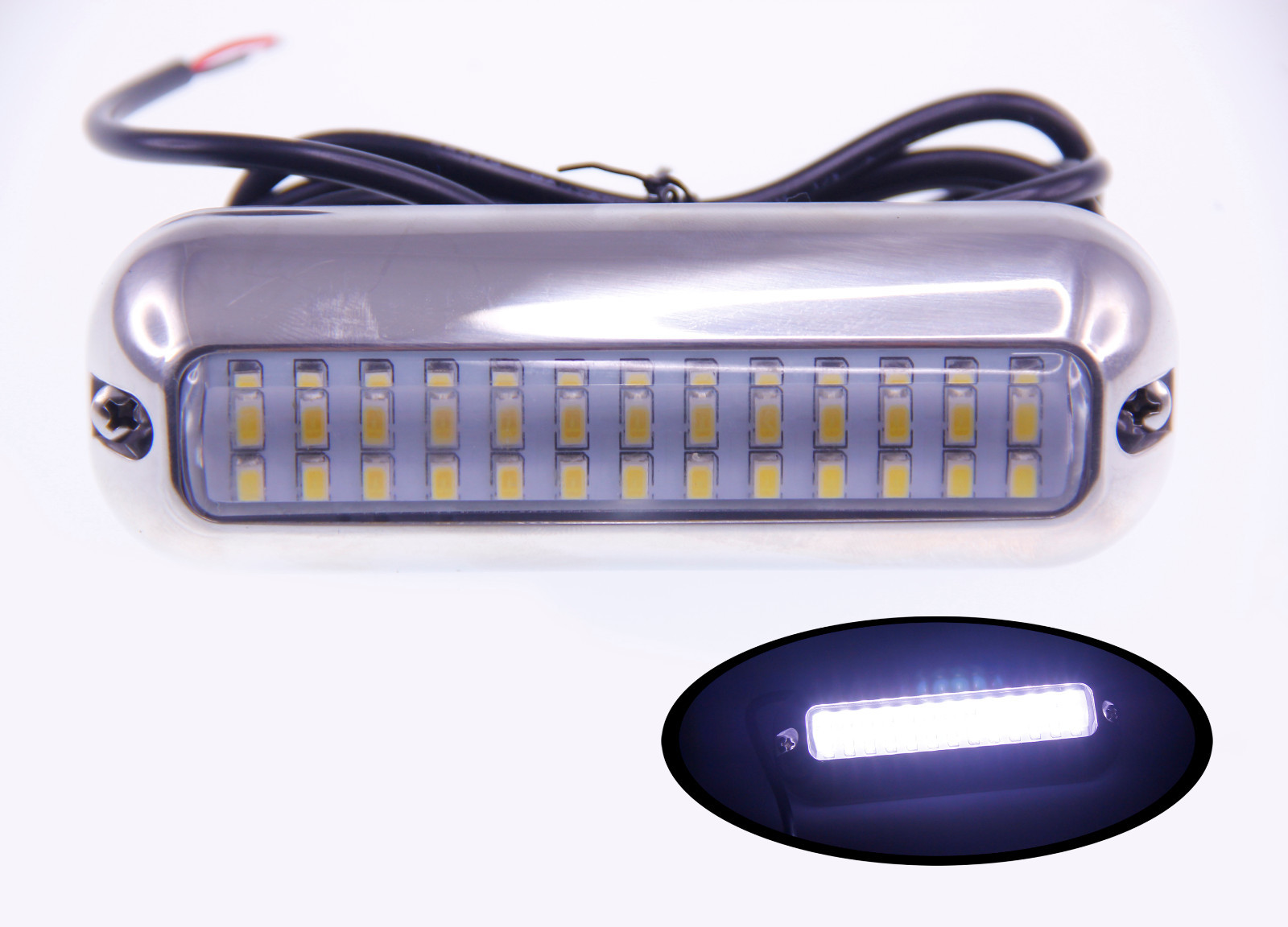 Pactrade Marine Pontoon Boat S.S.316 Cool White 39 LED Underwater Light 4 3/4" L