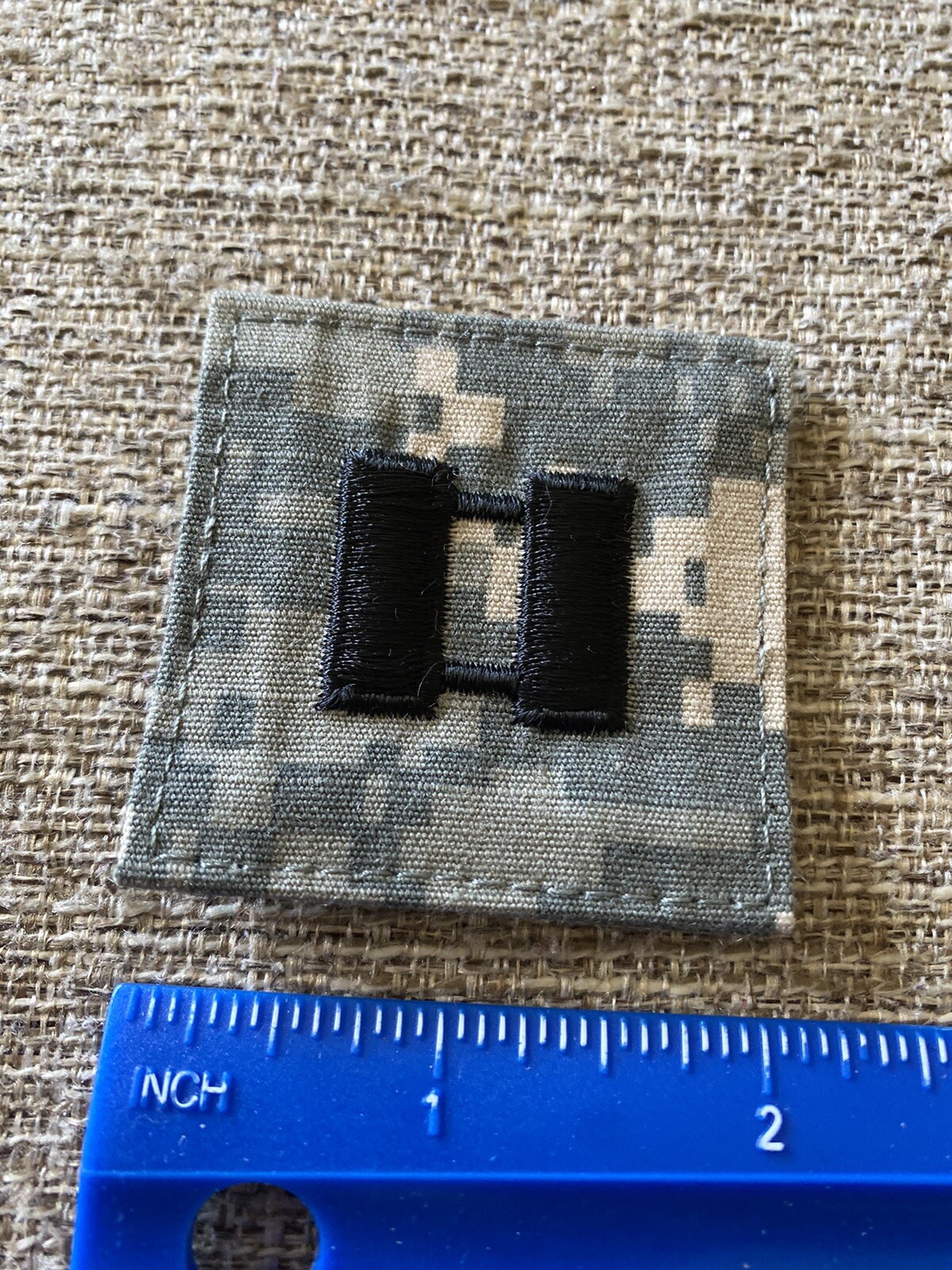 US Army Captain CPT O-3 Rank ACU Hook / Loop Pattern Military Patch INV6571