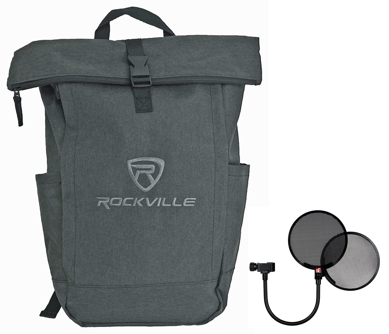 Se Electronics Gooseneck Dual Pop Filter+Backpack