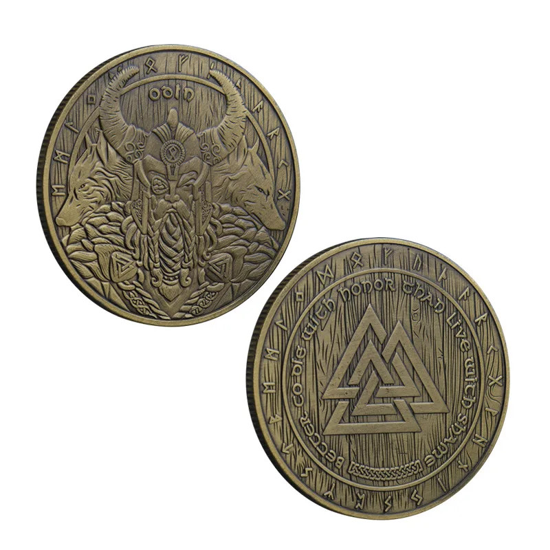 Viking Wolf Coin Collectible Commemorative Odin Norse 1-pc B