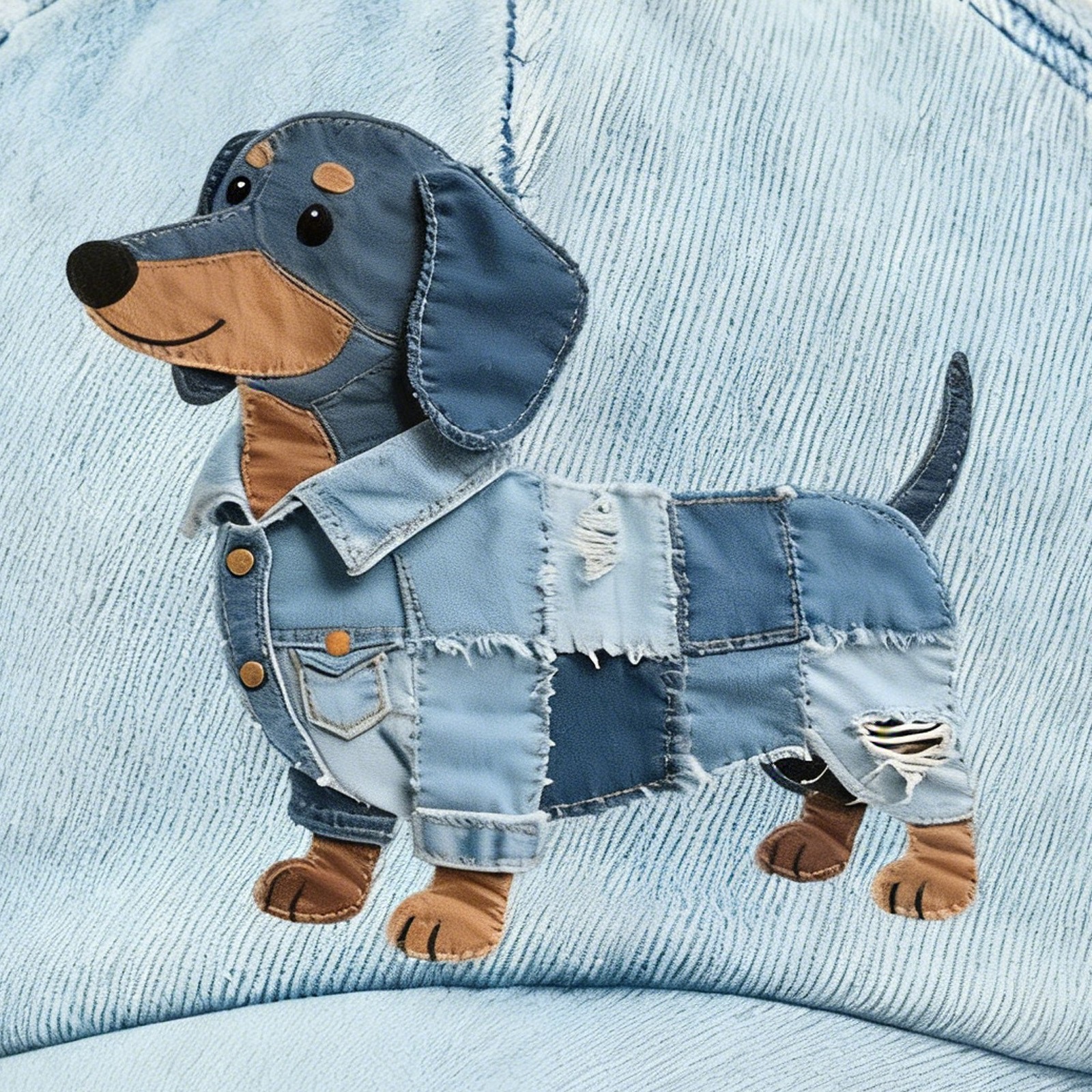 Denim Hat Cute Funny Breathable Adjustable Dog Printed Men Denim Baseball Hat