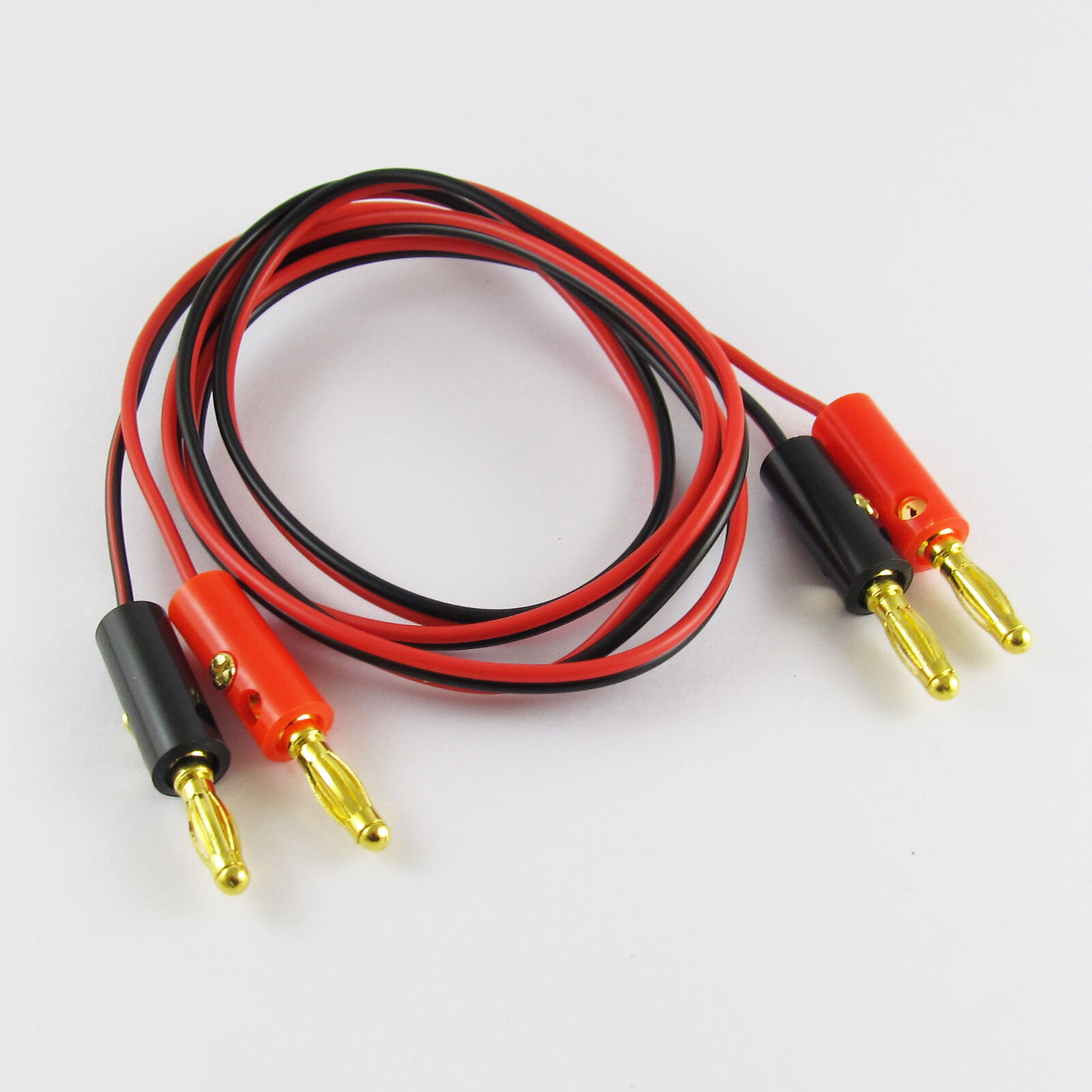 5 pairs Double Male 4mm Gold Banana Plug Power Cord Test Lead Wire 1M/3Ft Cable