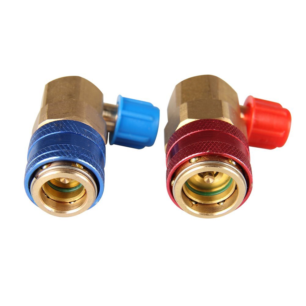 Brass Low High Quick Connector Adapter ACME Coupler Auto AC Manifold Gauge HVAC