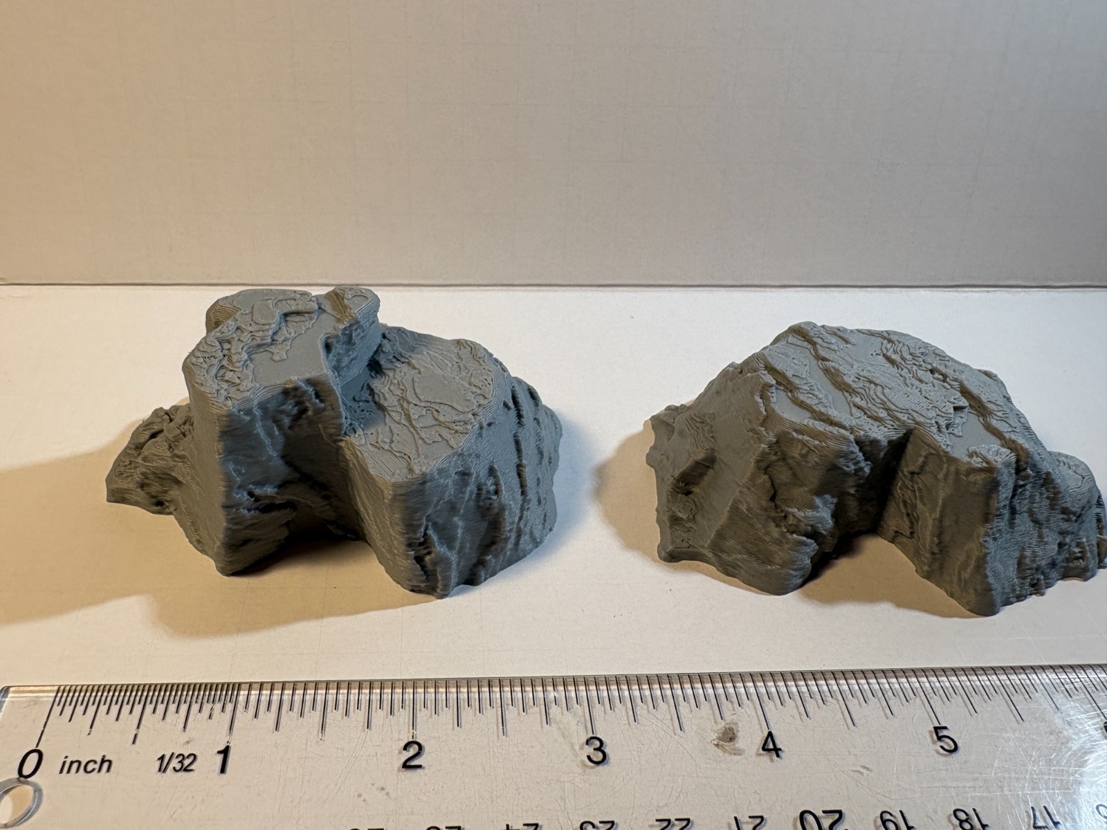Rock Formations for Dioramas/Train Scenery. Unpainted Gray! 3D . 5 total.